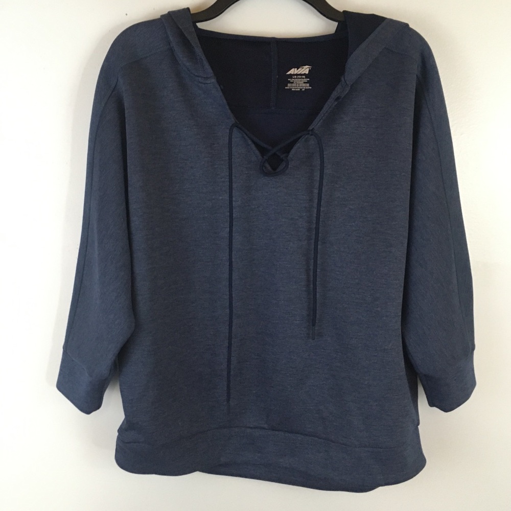 Avia Large Hooded Pullover Blue Sweatshirt